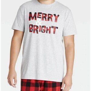 "MERRY & BRIGHT" WONDERSHOP Men's Holiday Pajama T-Shirt